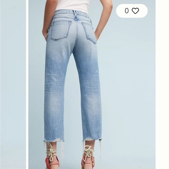 3X1 Higher Ground Straight Barrel Leg Crop Jeans Raw Chewed Hem Rushmore Wash 28 - Picture 16 of 16